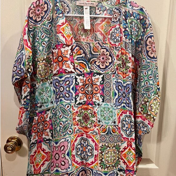 Nanette Lepore Swim Coverup. Caftan Greek Tiles Goddess Size S - Picture 1 of 4